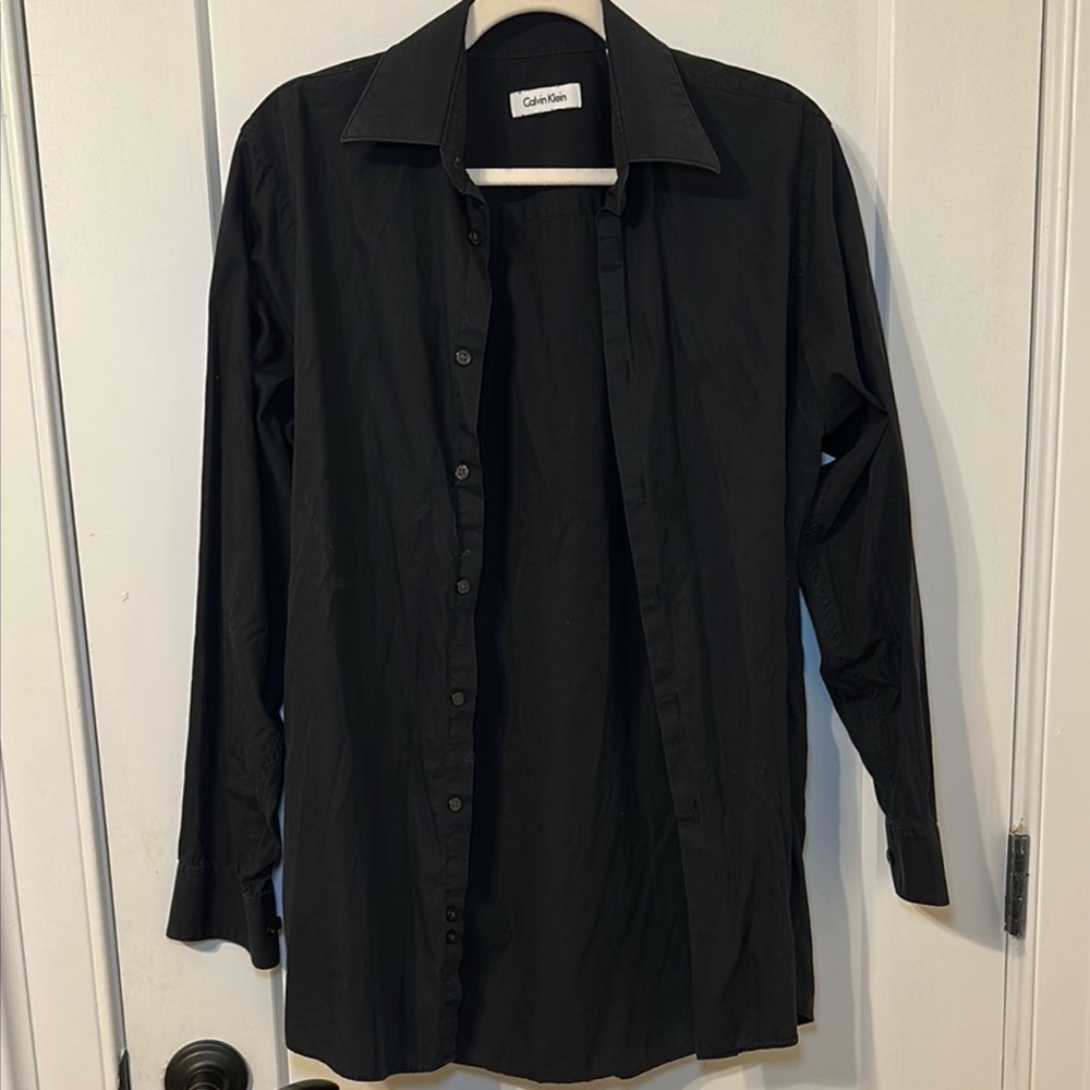 Calvin Klein 100% Cotton Black Long Sleeve Shirt - Picture 4 of 4